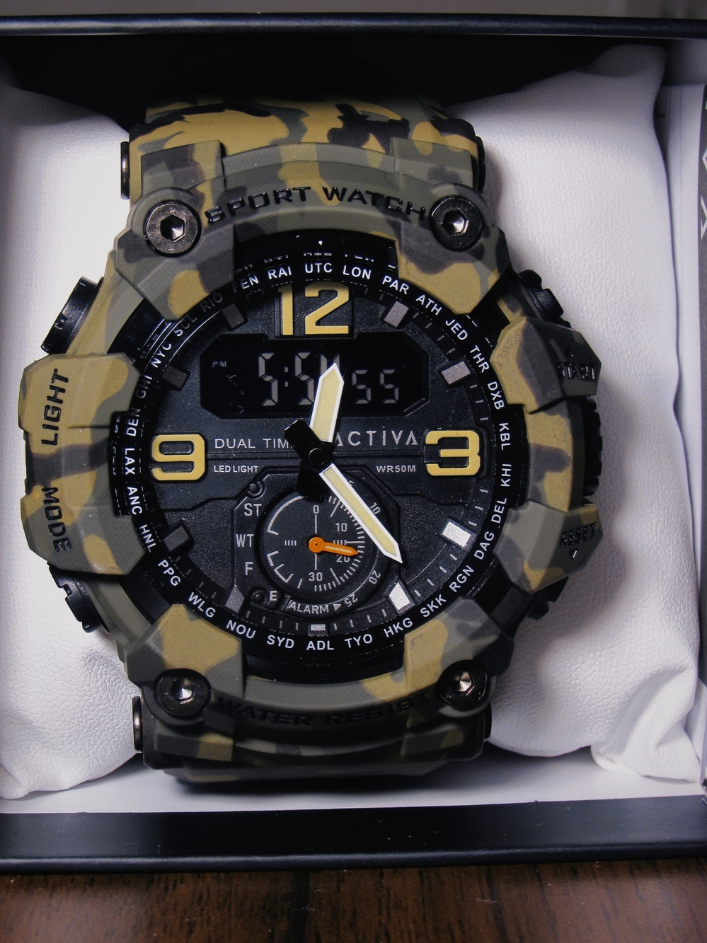 ACW1637-004 - Activa X Invicta BlackOps Digital Men's Watch - 56mm, Camouflage,